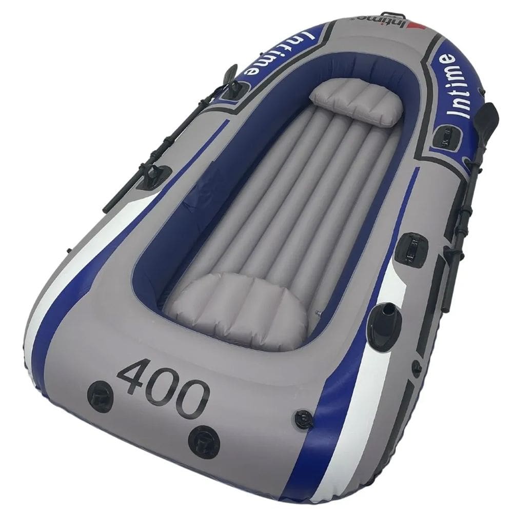 Bote Barco Inflavel 4 Pessoas Grande Intime Remo Inflador Reforçado Pesca Praia Passeio Lancha Iate Jetski Rio Mar