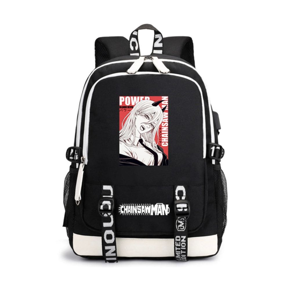 Mochila Cartoon Kids School Chainsaws Mans Powers Oxford