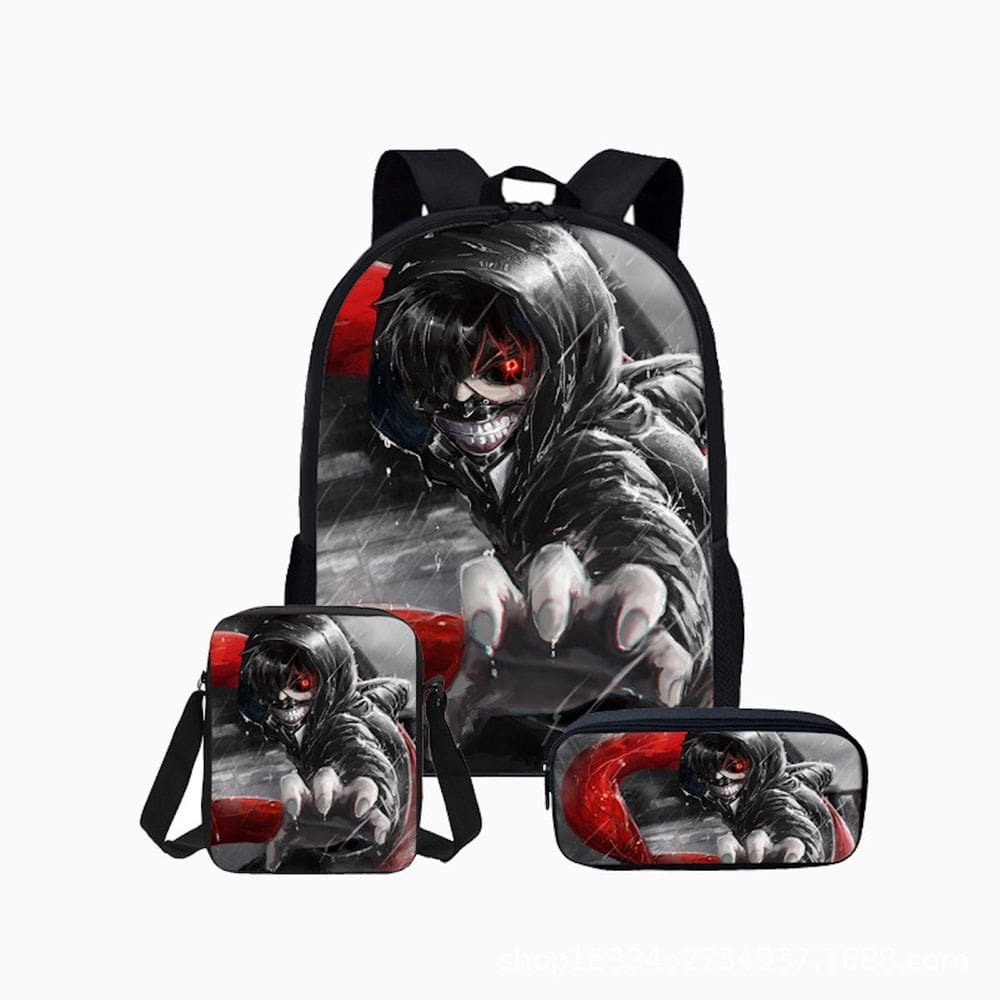 Conjunto de mochilas escolares Tokyos Ghouls Kanekis Kens para crianças