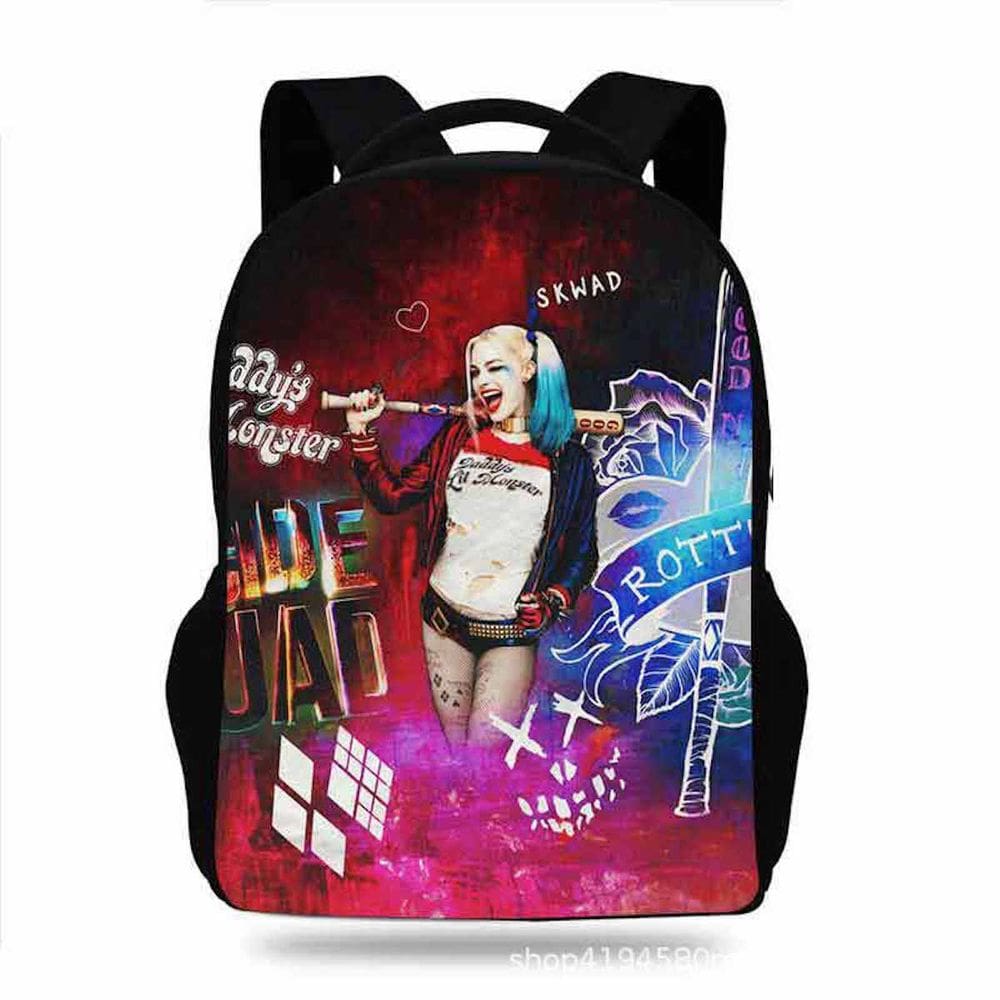 Mochila escolar Harleys Quinns Cartoon Kids Oxford 31x13x42cm