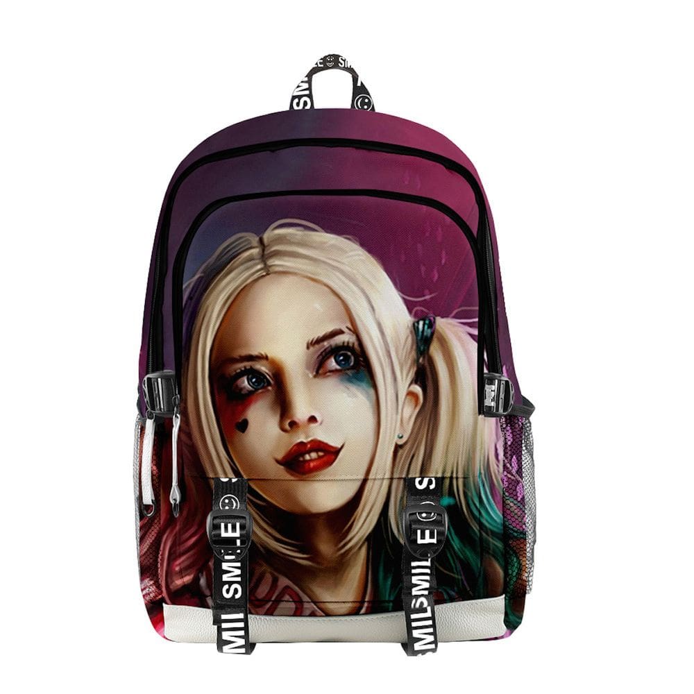 Mochila escolar Harleys Quinns Cartoon Kids Anime 28x18x46cm
