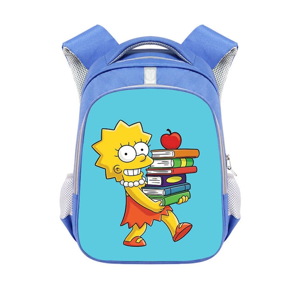 Mochila escolar infantil Simpsons em poliéster impresso em 3D