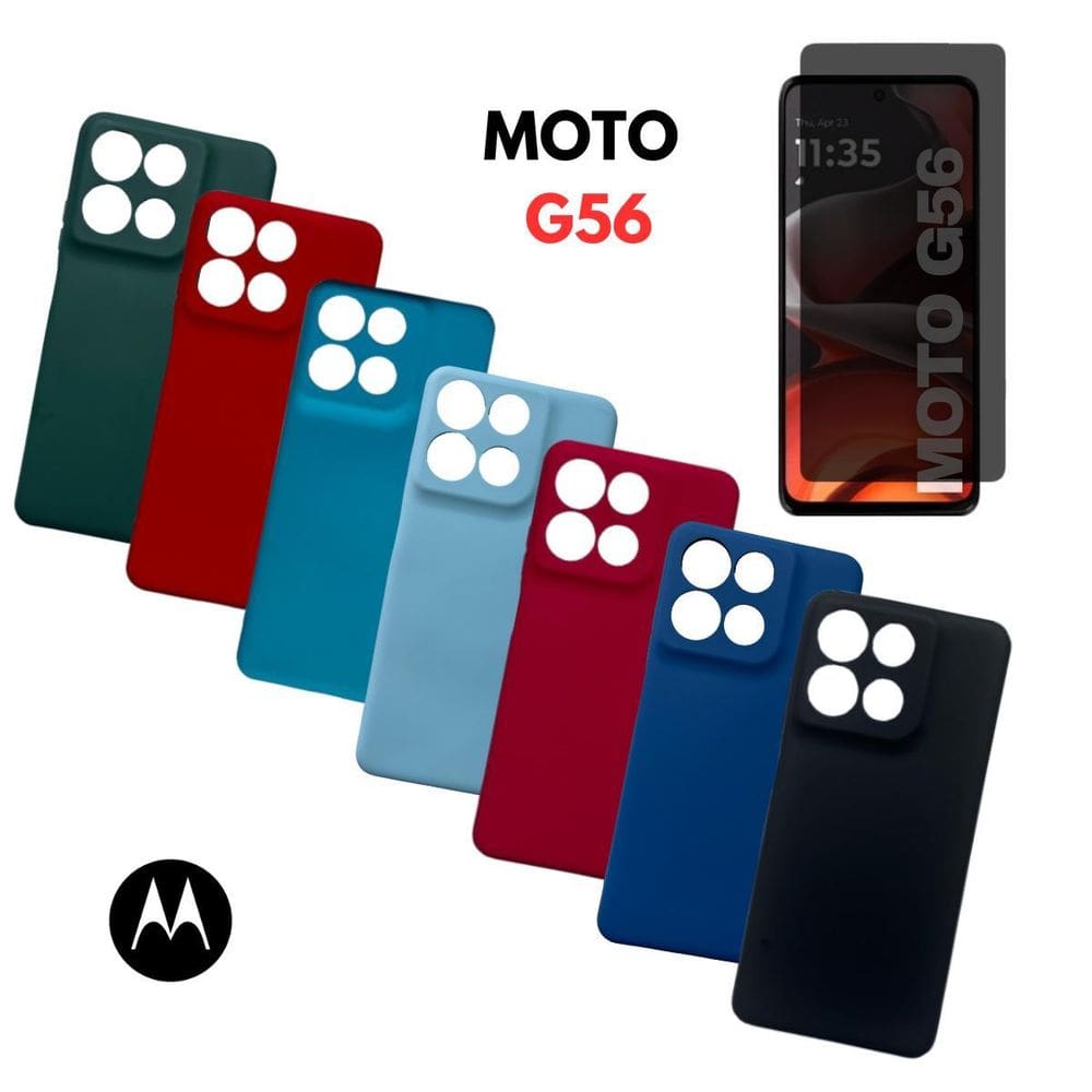 Capinha + Pelicula Privativa Vidro Compativel Para Moto G56