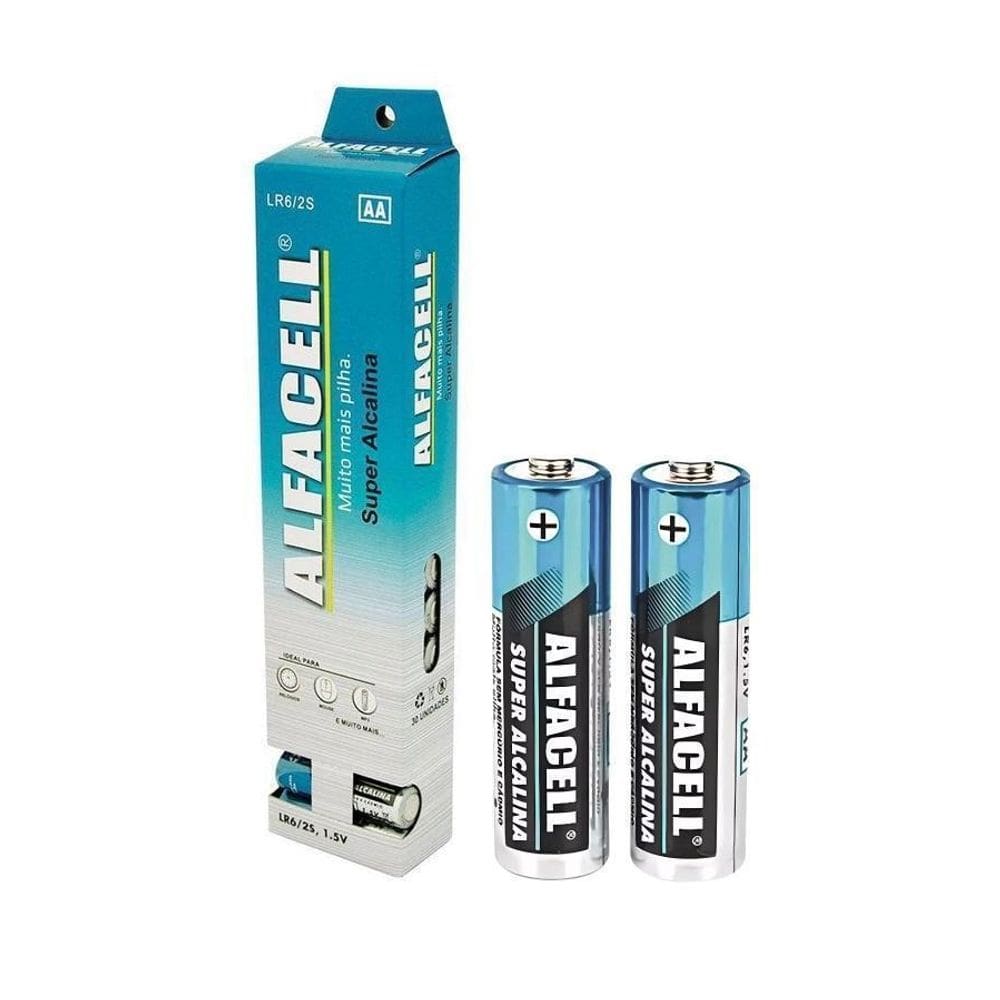Pilha Alcalina Aa Pequena Alfacell 1.5V Lr62S Com 30 Unidade
