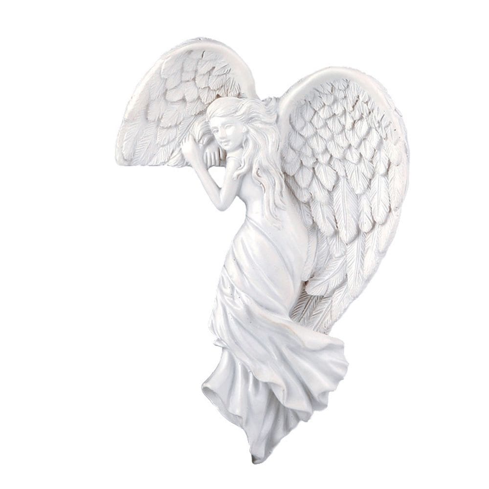 Estatueta, escultura, estátua, anjo, moldura de porta