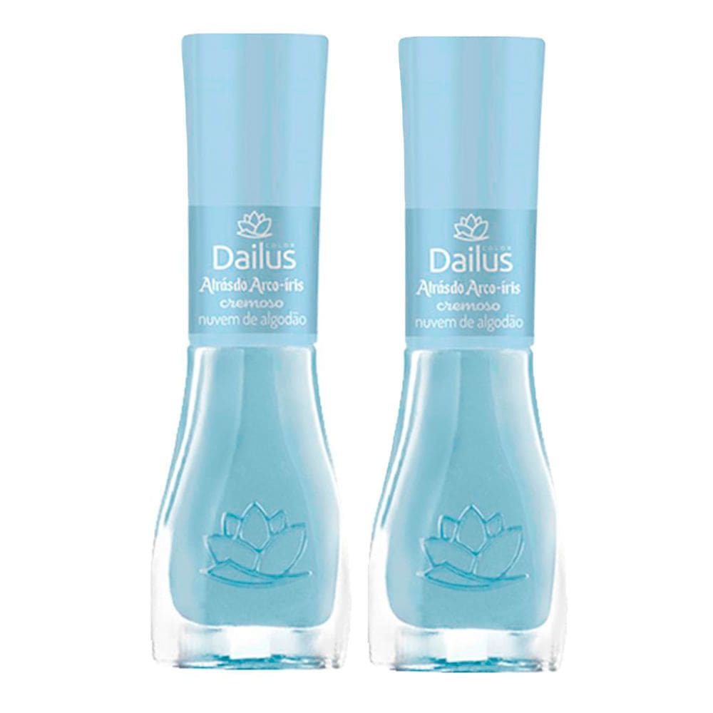 Kit 2 Esmalte Dailus Color Atrás do Arco Íris Cor Nuvem de Algodão com 8ml