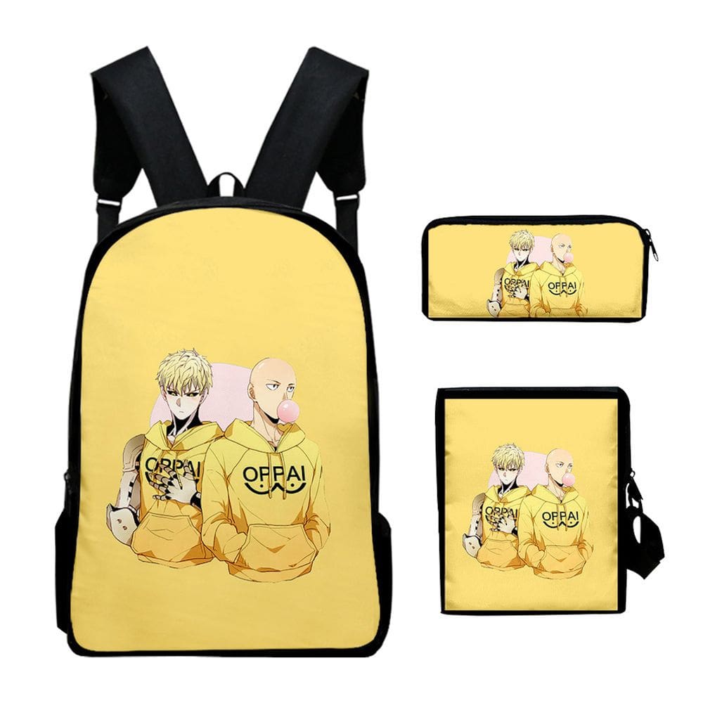 Conjunto de mochilas Anime School, 3 peças One Punch Man para crianças