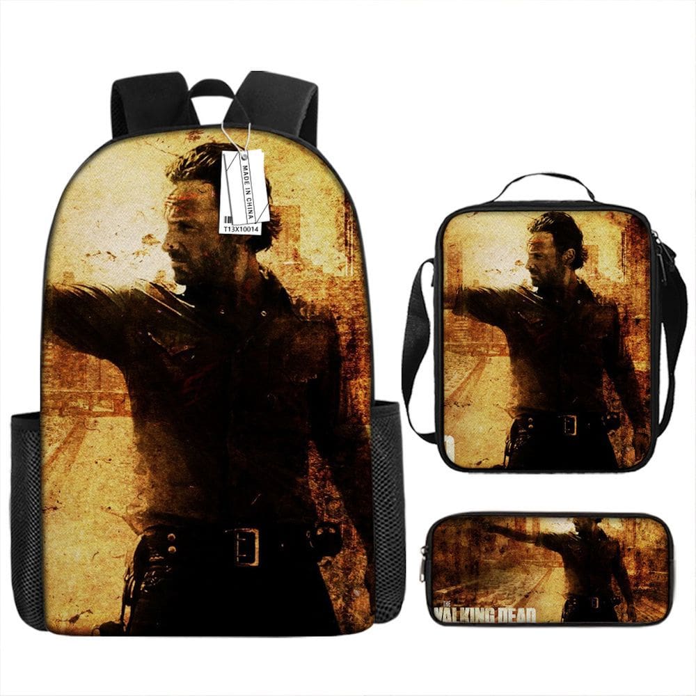 Conjunto de mochilas escolares Walkings Deads Ricks Grimes para crianças