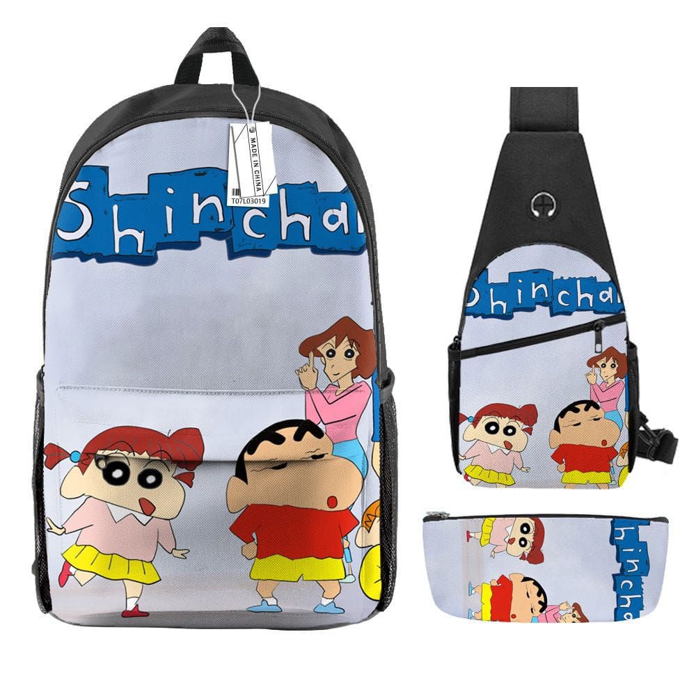 Conjunto de mochilas Shins Chans Anime School, 3 unidades/lote para crianças
