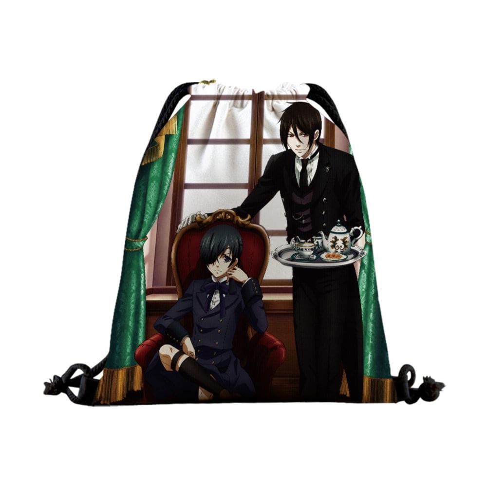 Bolsa com cordão Black Butlers Sebastians Michaelis Anime