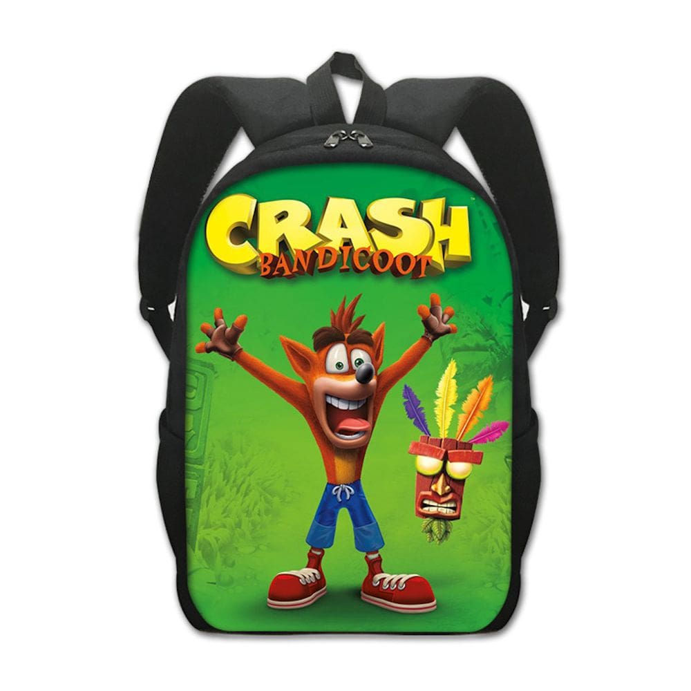 Mochila escolar Crash Bandicoot Anime para crianças