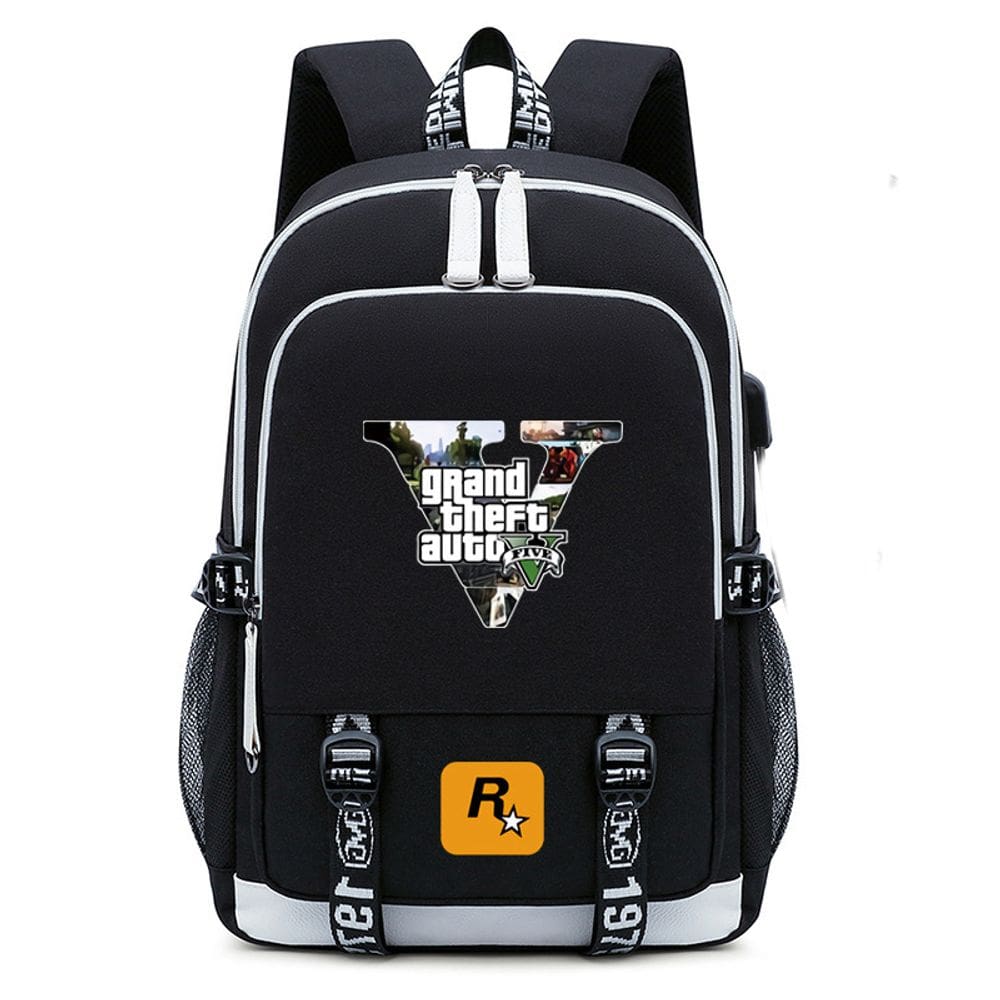 Mochila Grands Thefts Autos Kids School Oxford 30x15x43cm