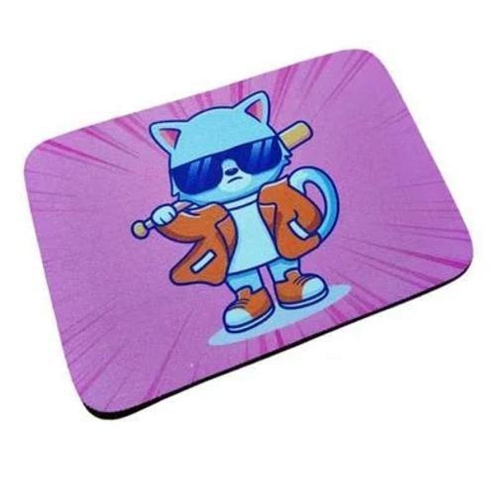 Mousepad Gato Baseball Antiderrapante Em Tecido