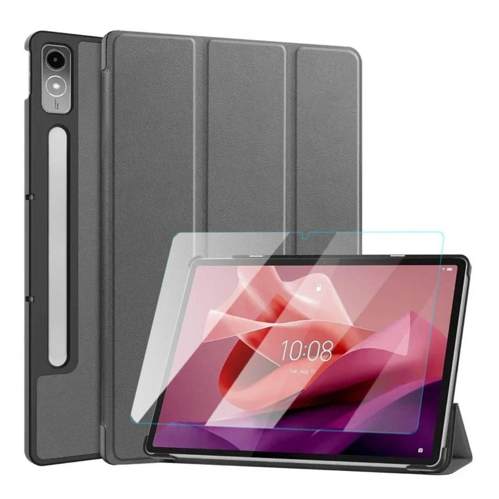 Capa Couro Para Tablet Lenovo P12 12.7 Polegadas + Película