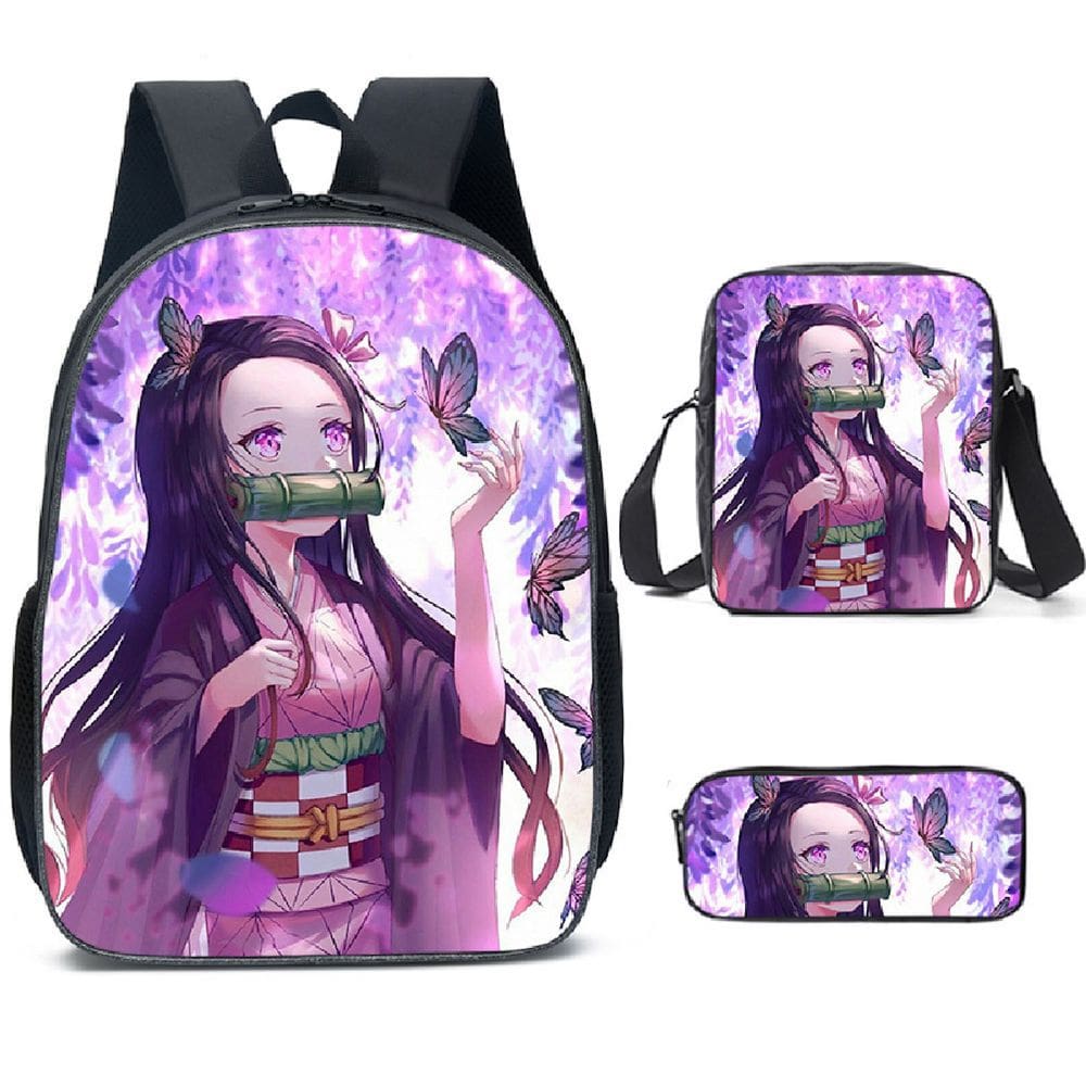 Conjunto de mochilas Demons Slayers Anime School, 3 unidades com Shoul