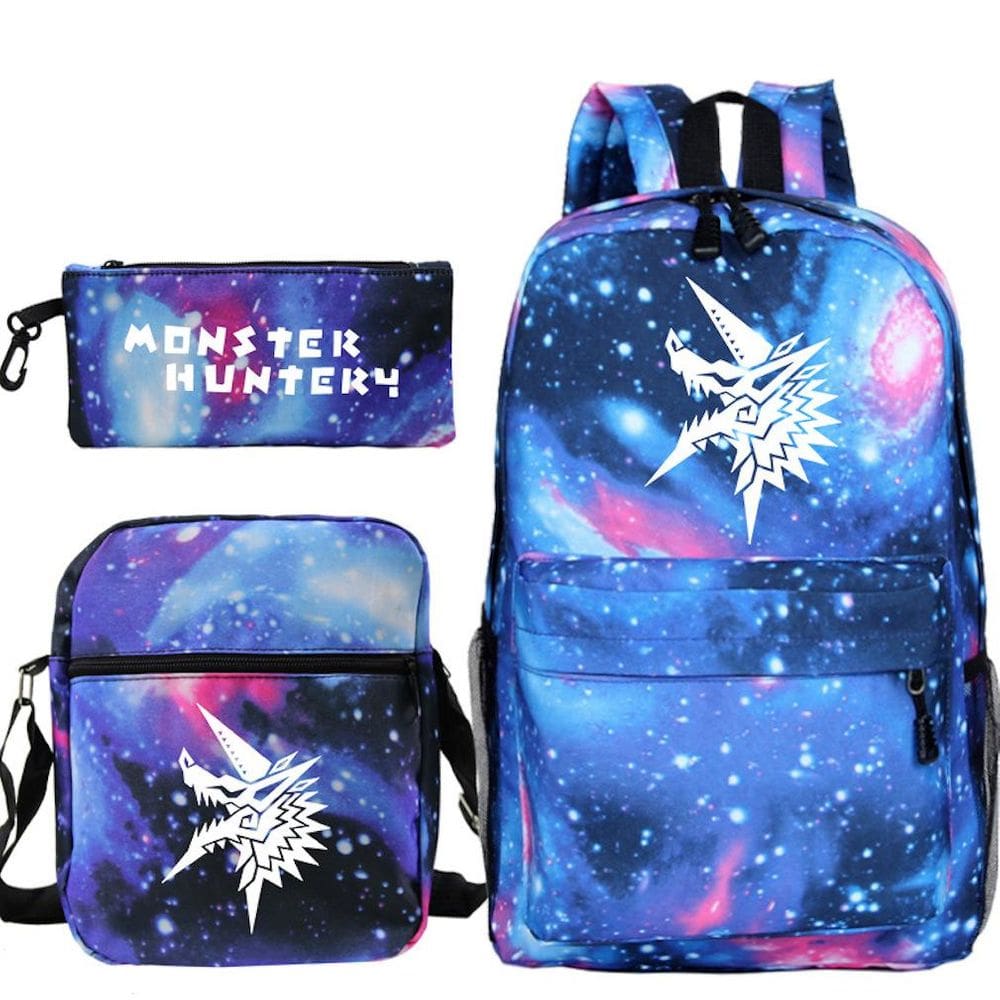 Conjunto de mochilas Monsters Hunterys Satchel Anime School Bag