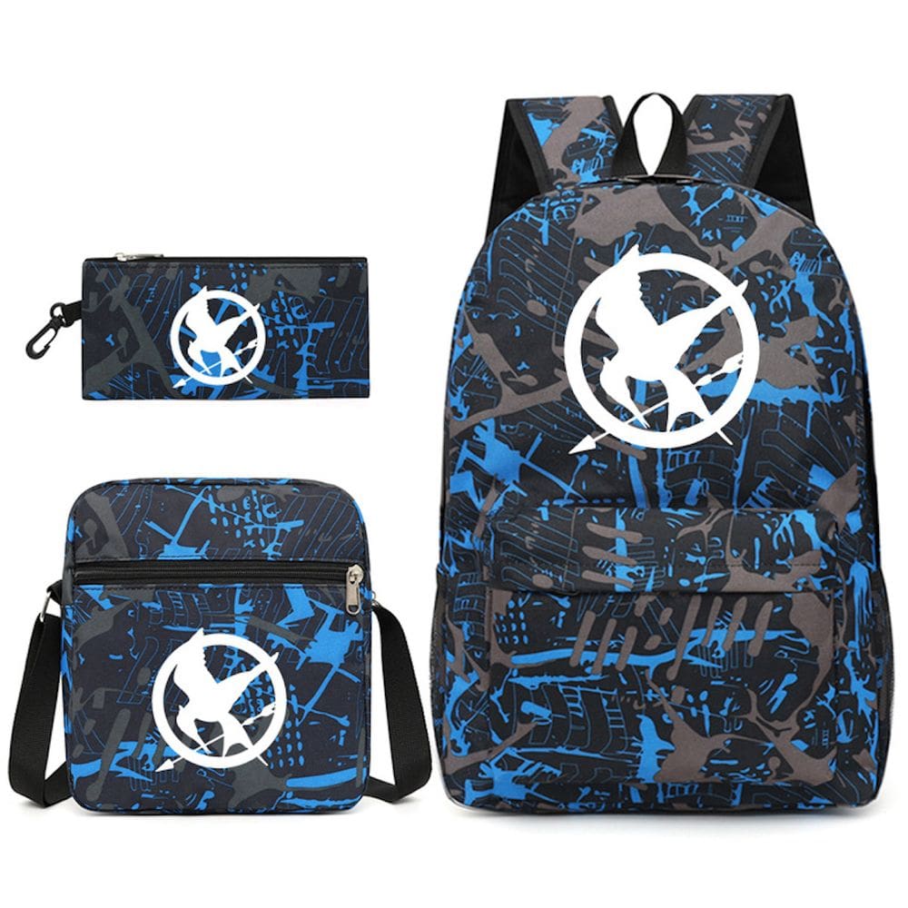 Conjunto de mochilas Hungers Games Cartoon Kids School Nylon