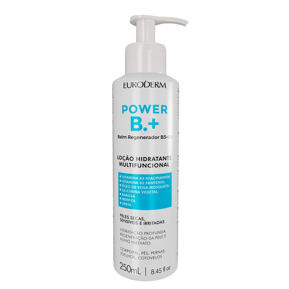 Loção Hidratante Multifuncional Euroderm Power B+ Peles Sensíveis e Irritadas 250ml