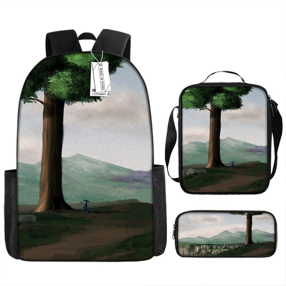 Conjunto de mochilas Terrarias Cartoon Kids School 3 unidades de anime