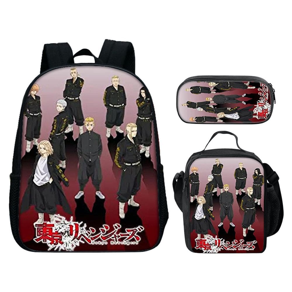 Conjunto de mochilas escolares Mikey, 3 peças com bolsa de ombro e estojo para lápis
