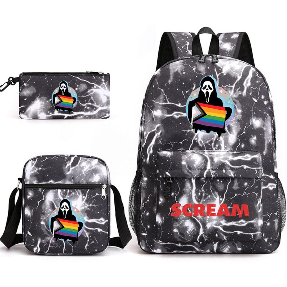 Conjunto de mochilas escolares Scream Wear a Mask, 3 unidades para crianças