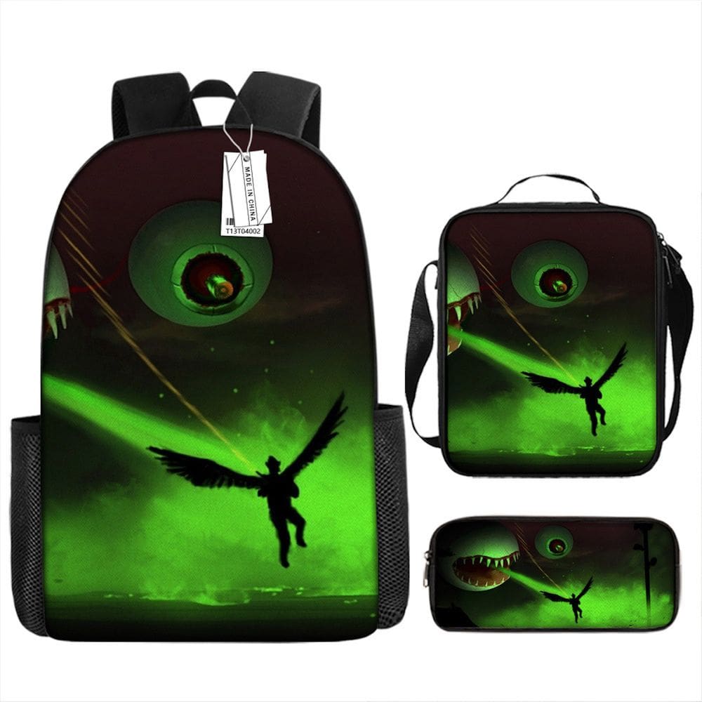 Conjunto de mochilas Terrarias Cartoon Kids School 3 unidades de anime