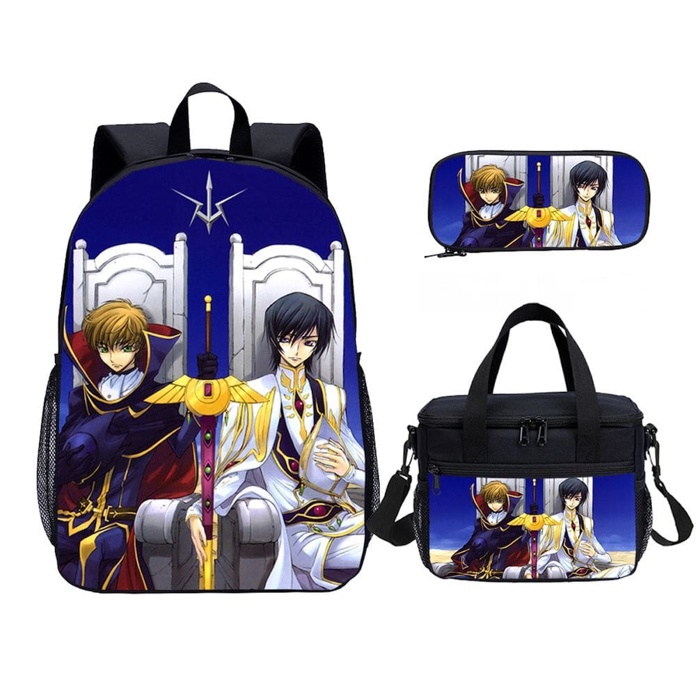 Conjunto de mochilas escolares Code Geass, 3 unidades para estudantes