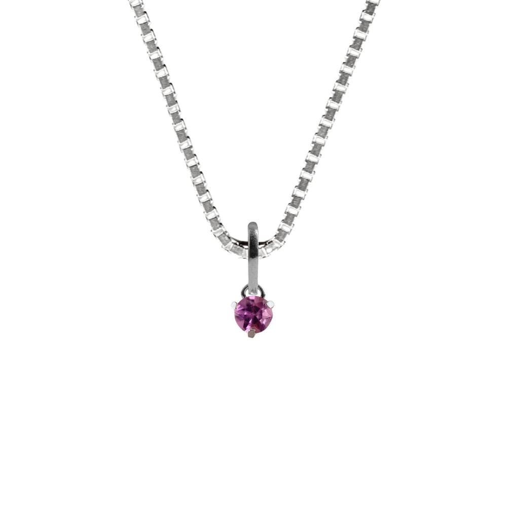Colar Prata 925 Ponto De Luz Ametista Natural Verdadeira
