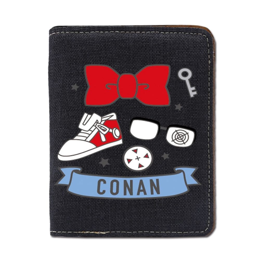 Carteira Detectives Conans, personagens de anime, tela fina e dobrável