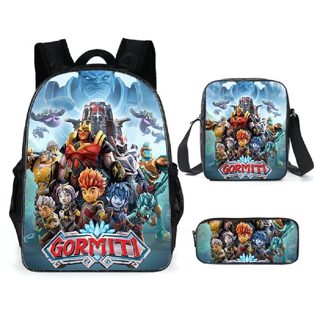 Conjunto de mochilas Gormitiles Anime Casual School Bag para crianças