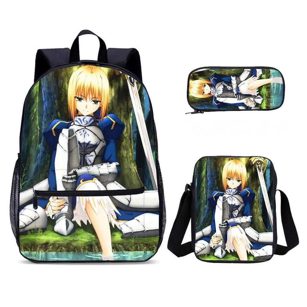 Conjunto de mochilas Fates Zero School Bag Anime Casual