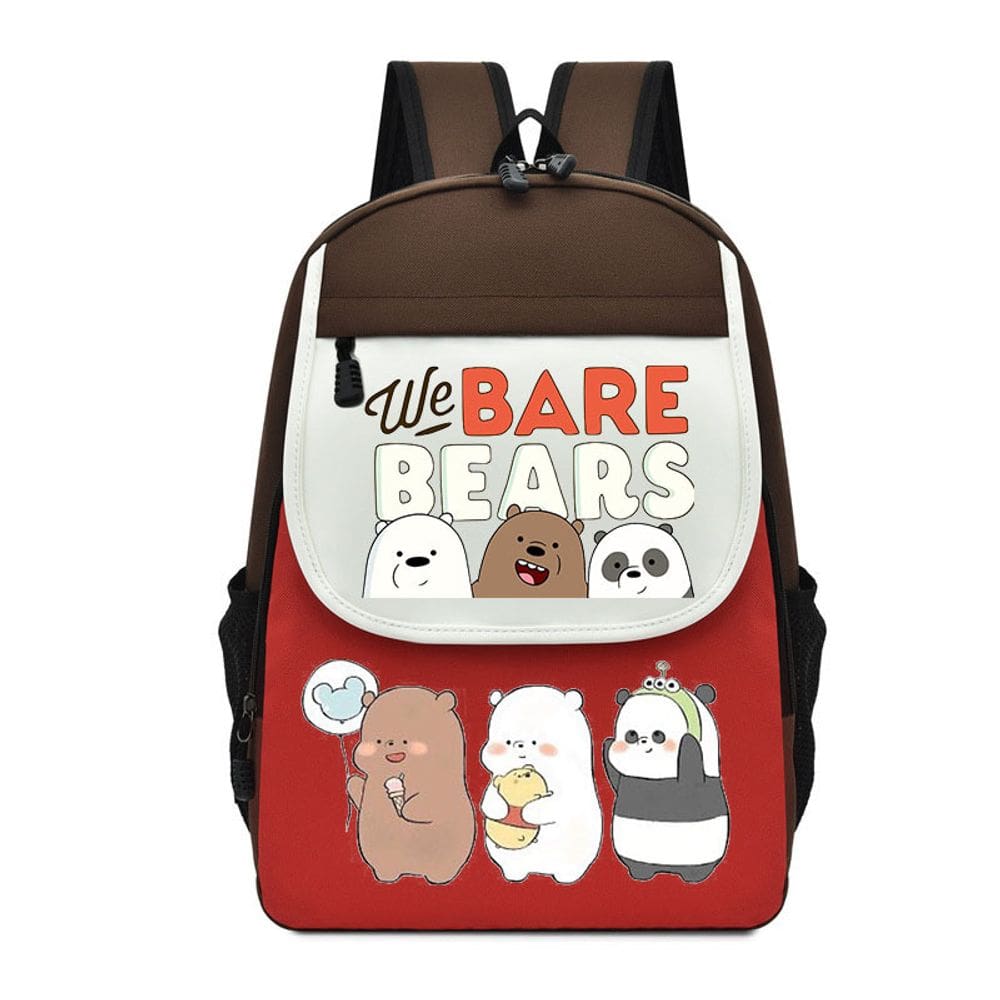 Mochila escolar de anime We Bare Bears para meninos e meninas adolescentes