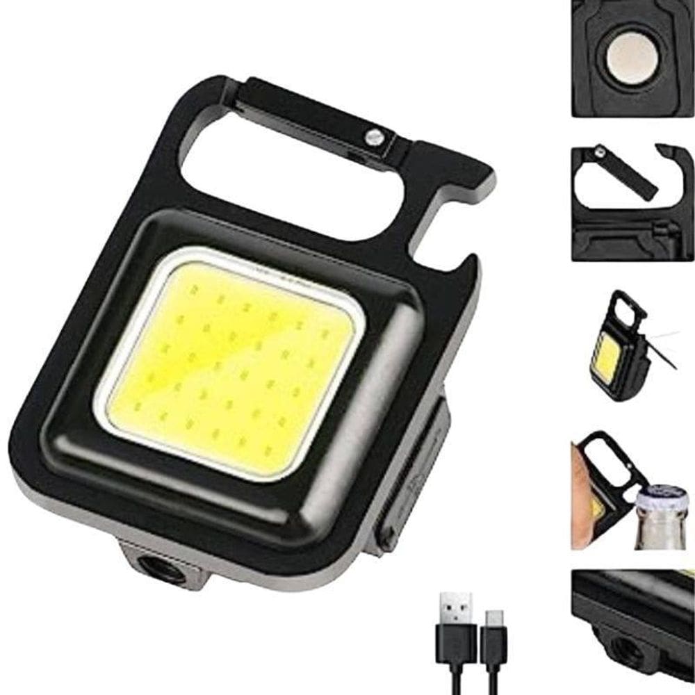 Lanterna Recarregável Chaveiro Multifunção Led Com Abridor