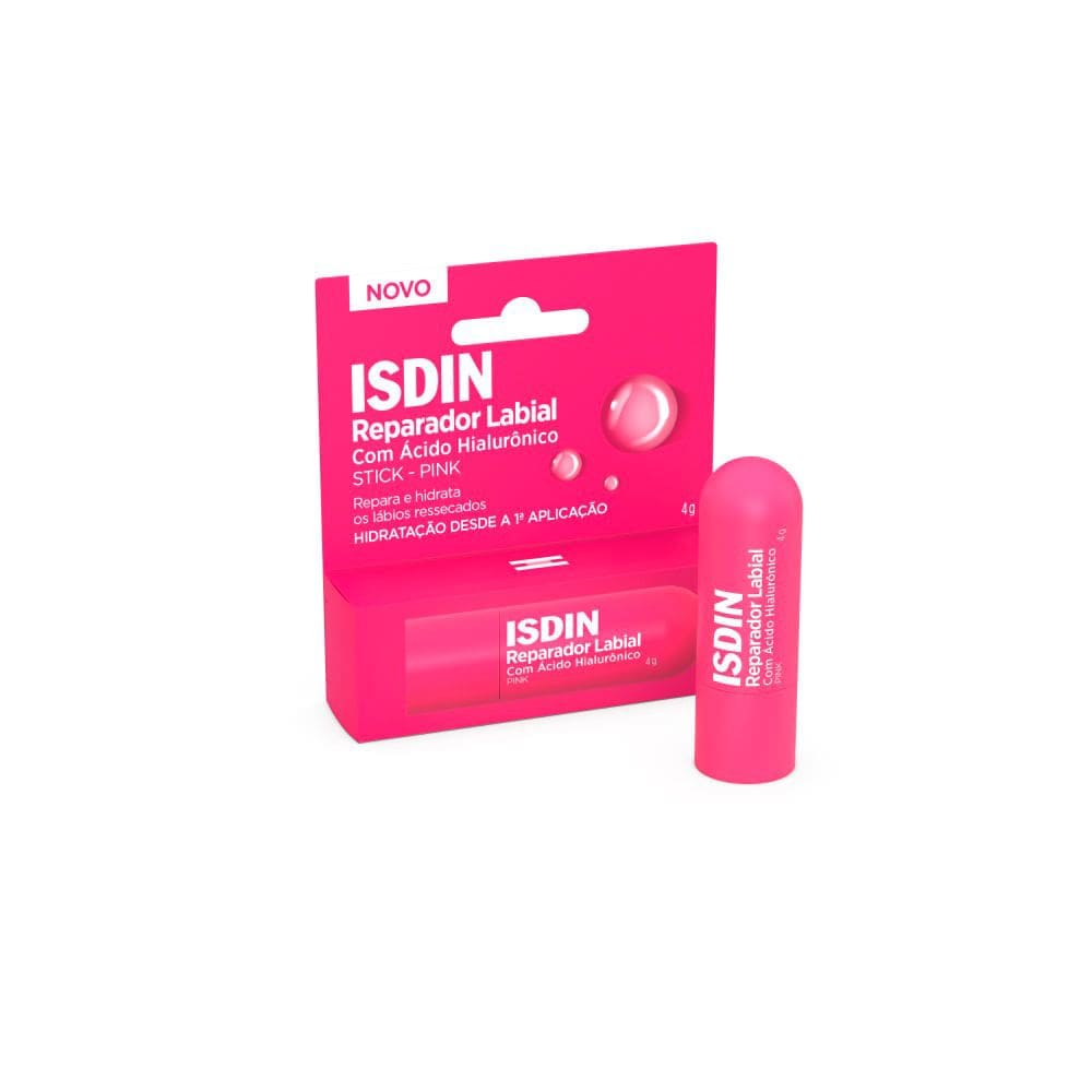 Isdin Reparador Labial Com Ácido Hialurônico Stick Pink 4g