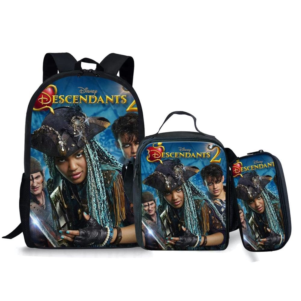 Conjunto de mochilas Descendants Mals Cartoon Kids School Nylon