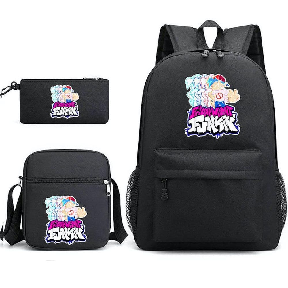 Conjunto de mochilas Black Fridays Nights Anime Canvas para crianças