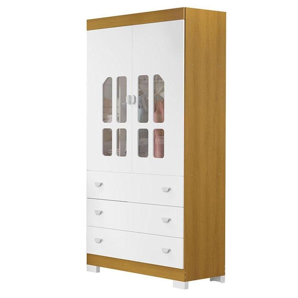 Guarda Roupa Infantil New Katatau 2 Portas Branco Acetinado Savana - Reller
