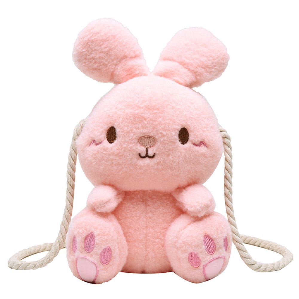 Bolsa de ombro Messenger Pink Fluffy Rabbit para crianças