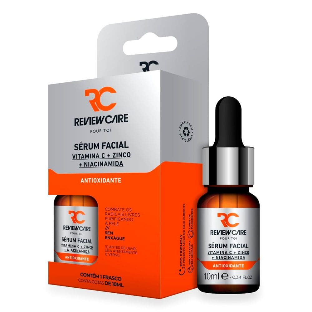Sérum Facial Review Care Antioxidante Vitamina C Zinco e Niacinamida 10ml