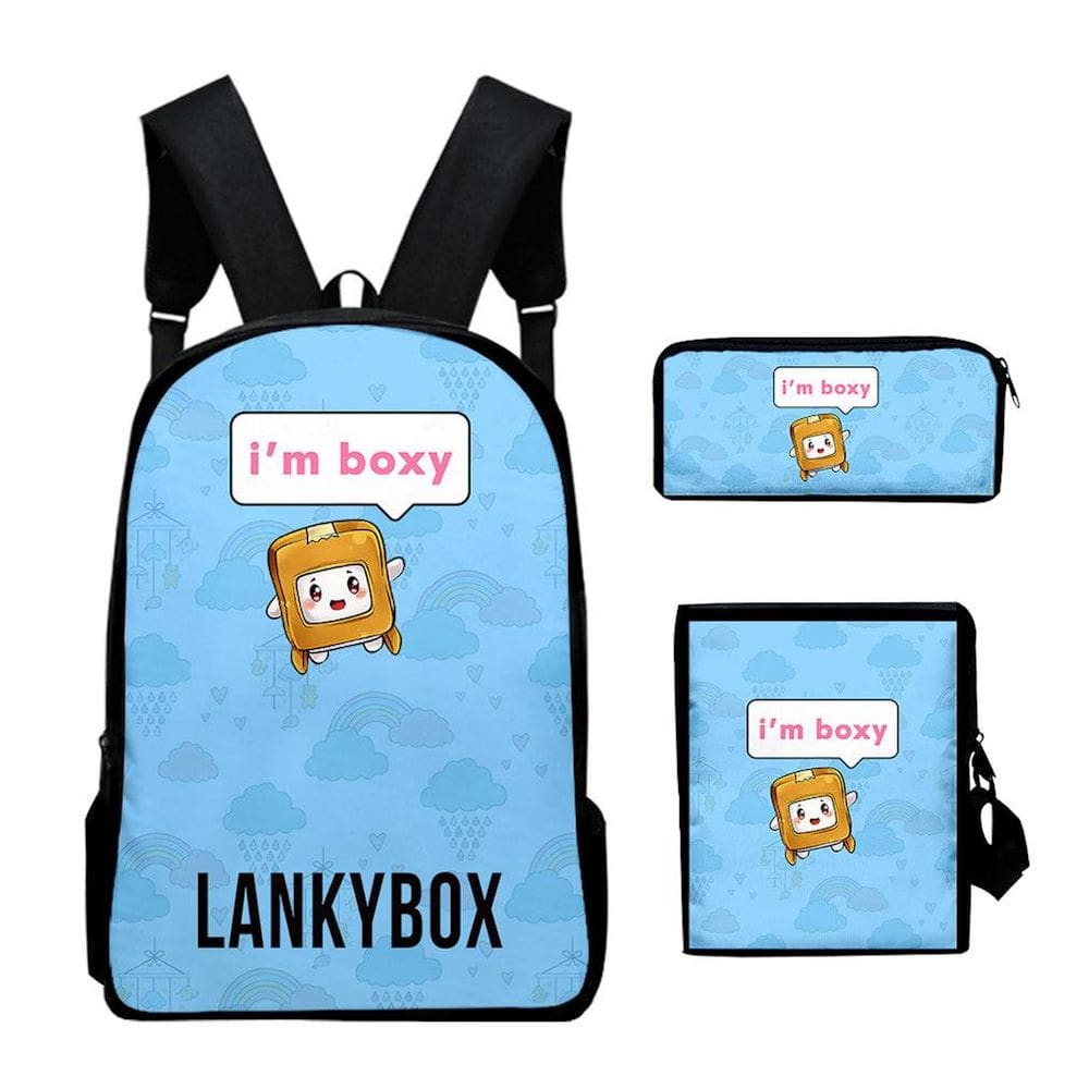 Conjunto de mochilas escolares Lankyboxes Print Anime Mochila para lápis Messenger