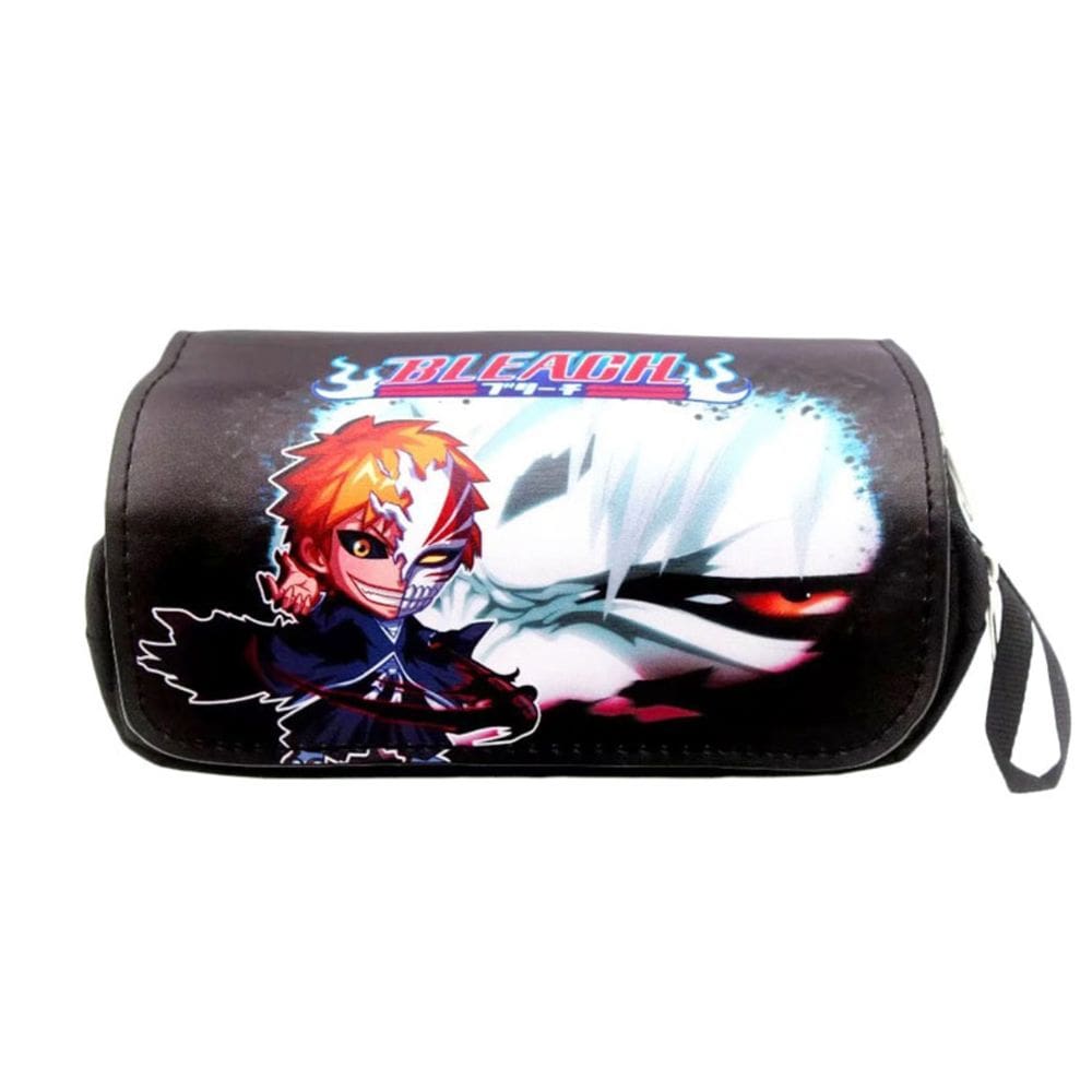 Estojo de lápis Bleachs Cartoon Anime em tela de grande capacidade
