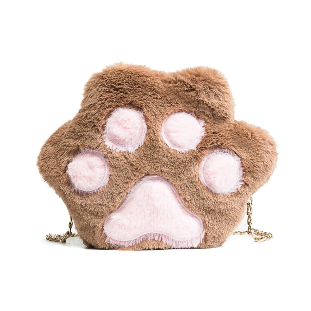 Bolsa Messenger Bear Paw Anime Plush para crianças de 2 a 10 anos
