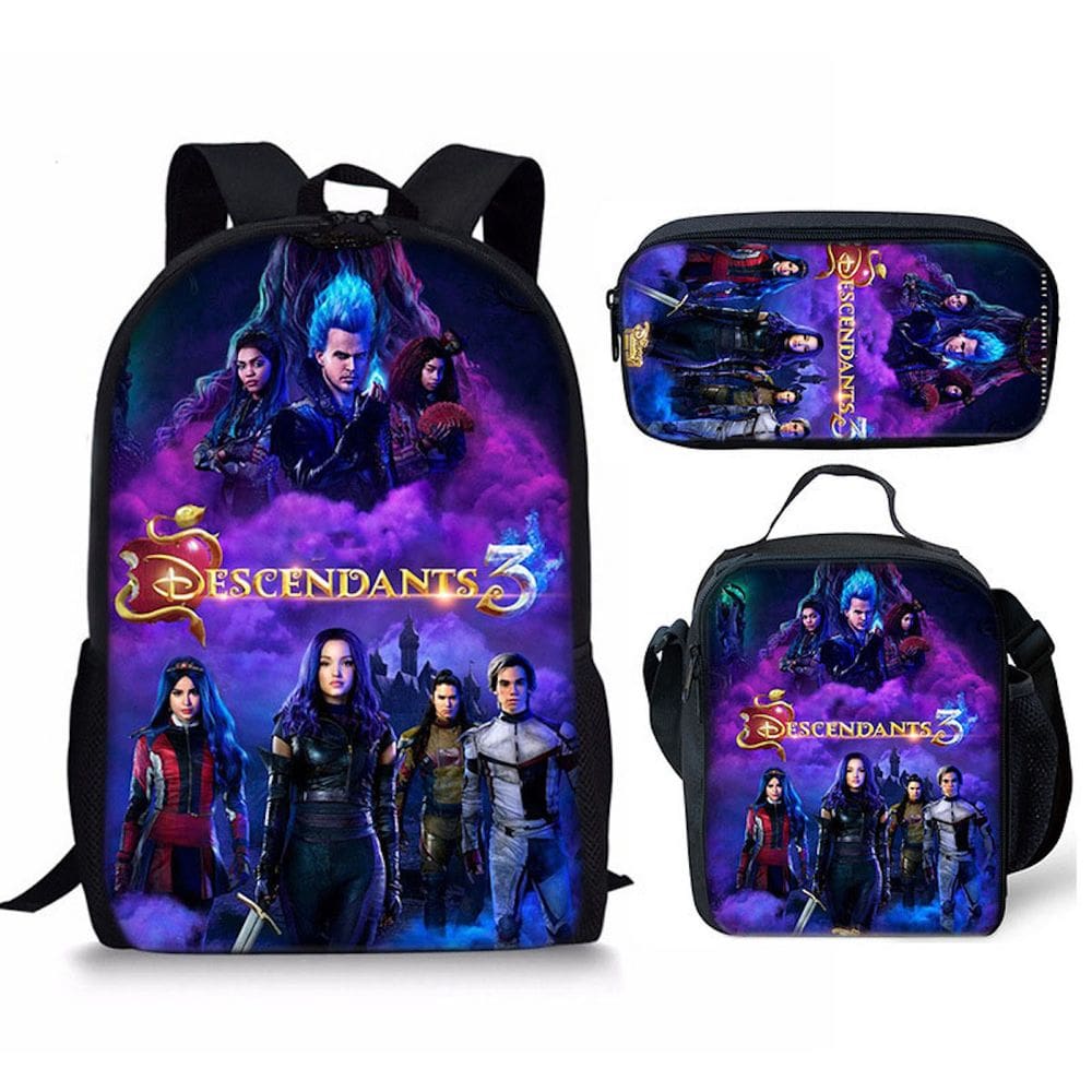 Conjunto de mochilas Descendants Anime School, 3 unidades/lote para crianças