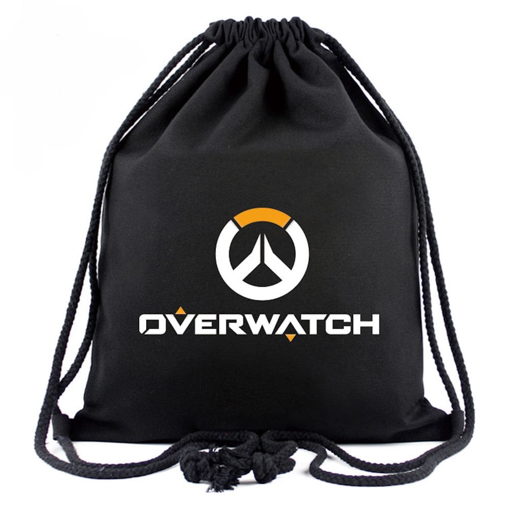 Mochila com cordão Anime Overwatch OW com impressão 3D para crianças