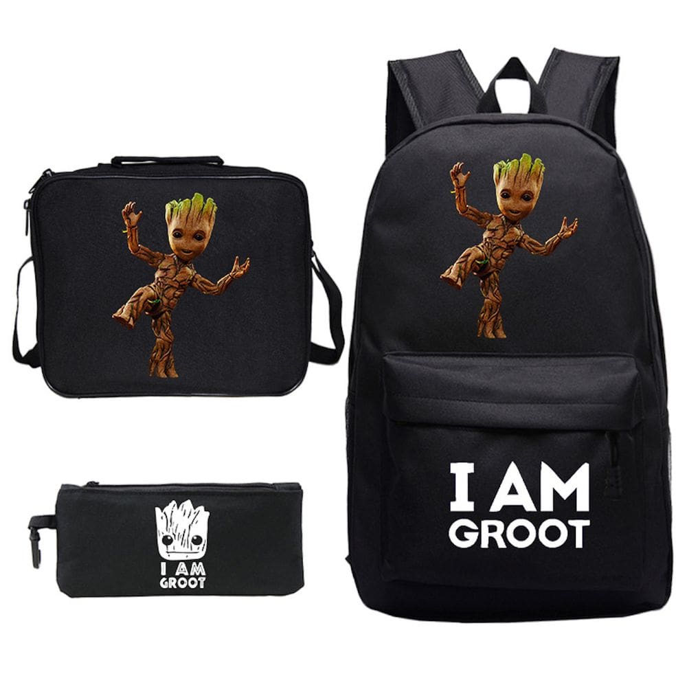 Conjunto de mochilas escolares I am Groot Galaxy Baby Groot 3 unidades