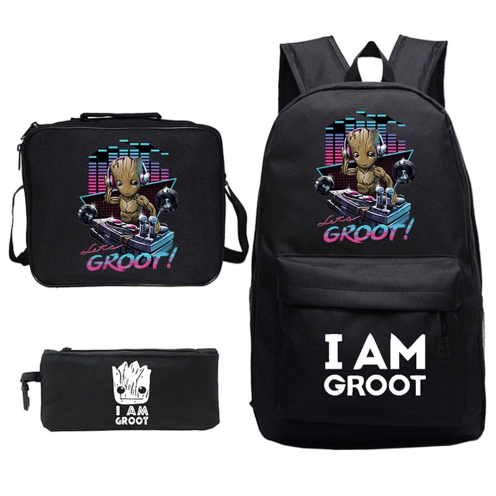 Conjunto de mochilas escolares I am Groot Galaxy Baby Groot 3 unidades