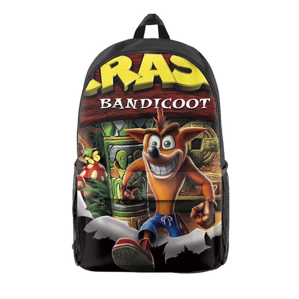 Mochila Crash Bandicoot Cartoon Kids School 26x15x44cm