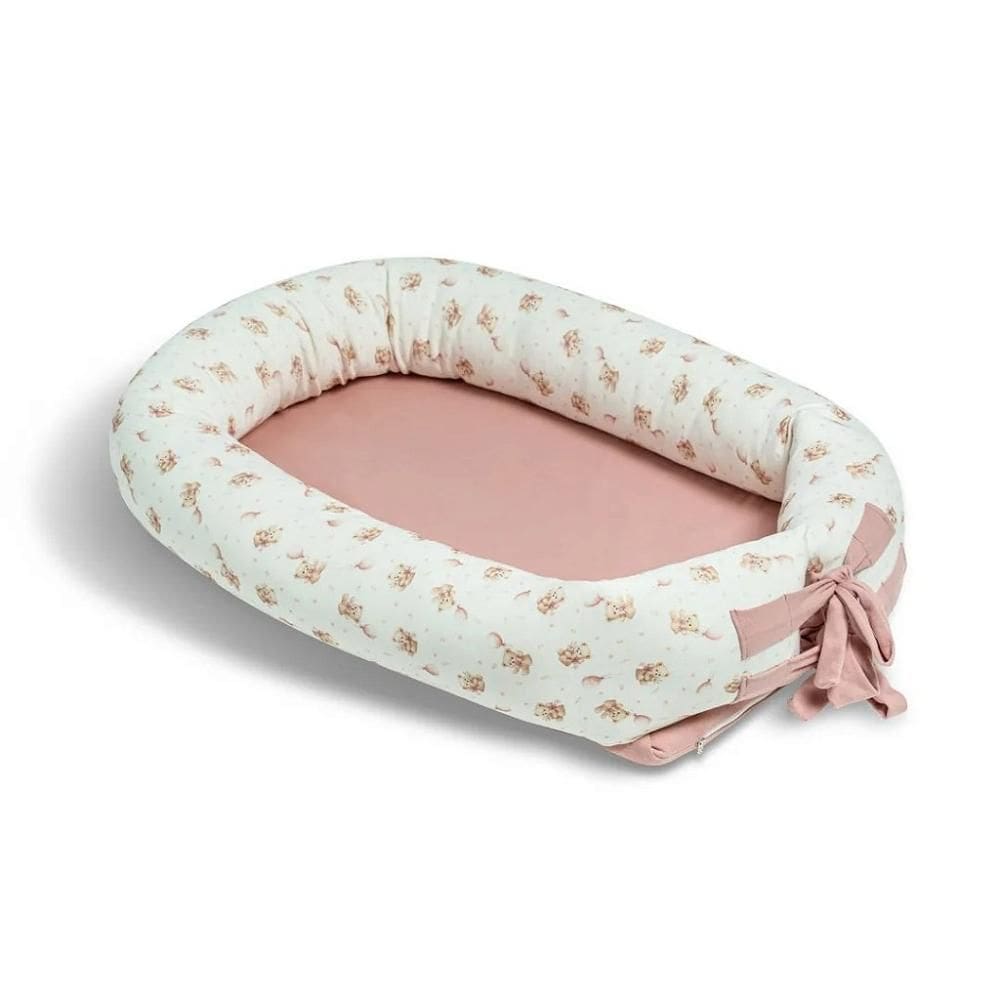 Ninho Redutor de Berço Hug Sonho De Ursa Rosa