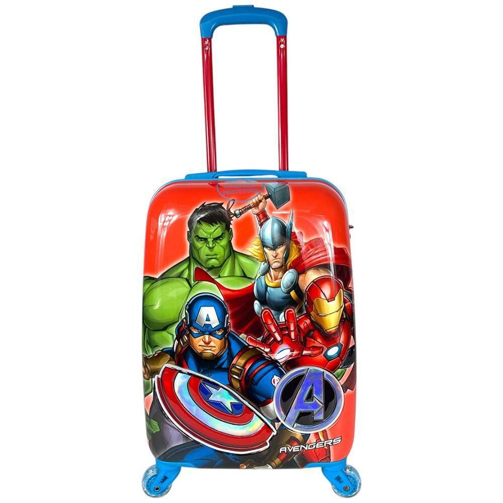 Mala De Viagem Bordo Infantil Avengers 4 Rodas Giros De Led