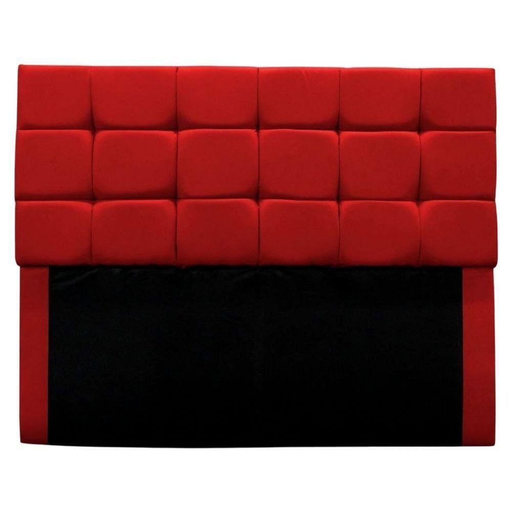 Cabeceira Cama Box Queen 160 Cm Bianca Suede Vermelho